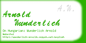 arnold wunderlich business card